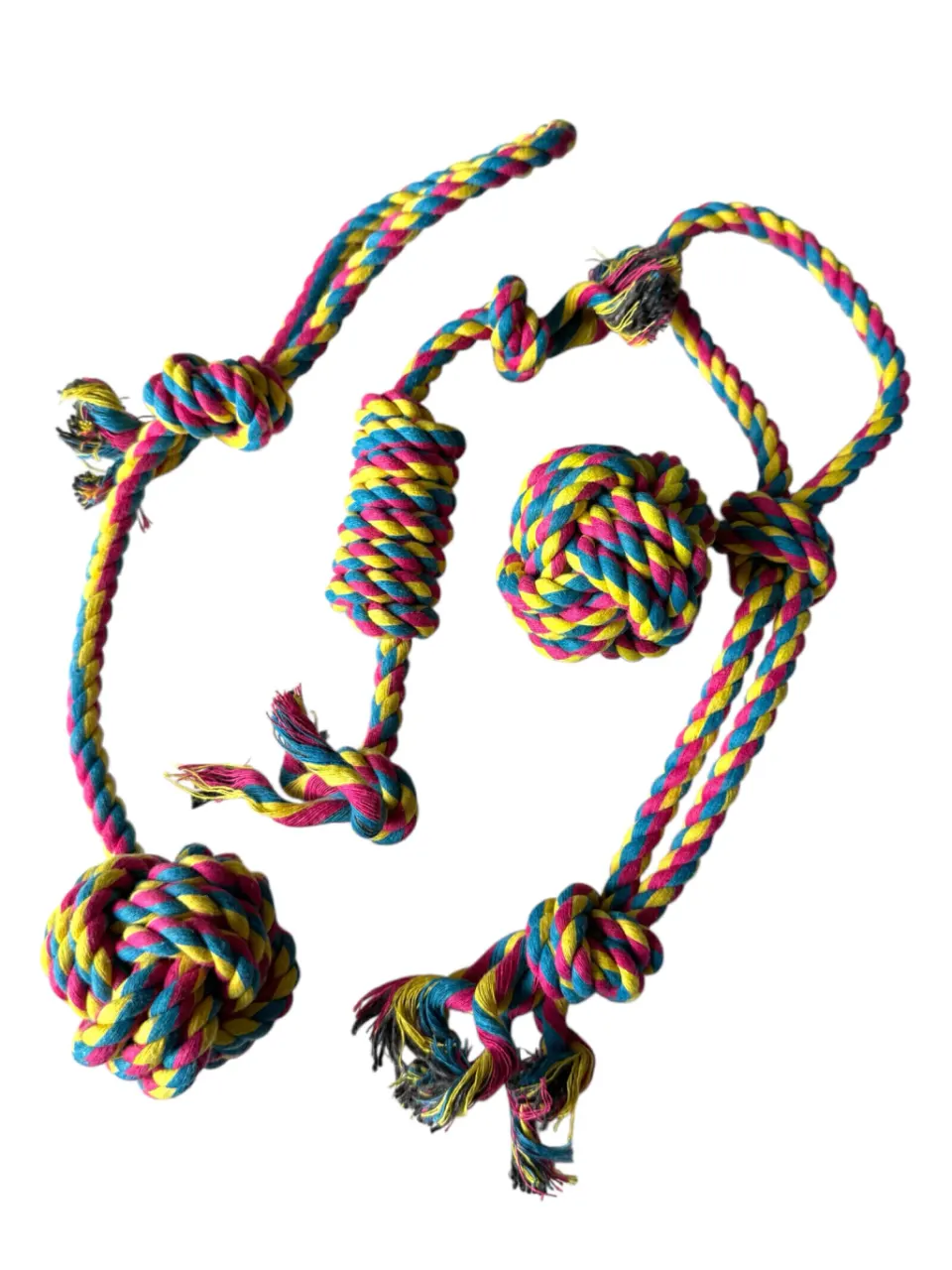 Kit Sogas - 1 Pelota, 1 Pelota con Soga, 2 Sogas con Nudos