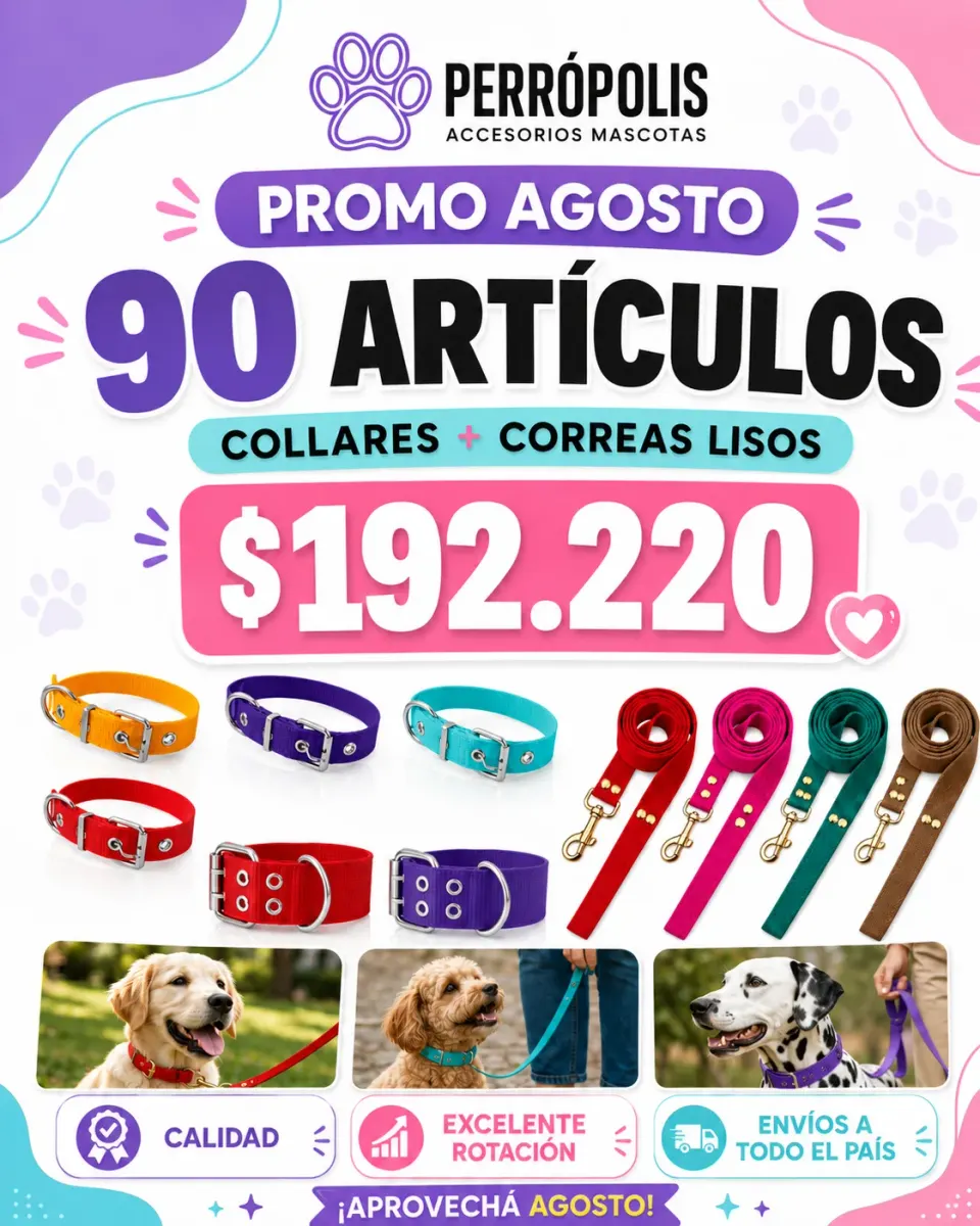 COMBO 1 LISO - COLLARES LISOS + CORREAS LISAS