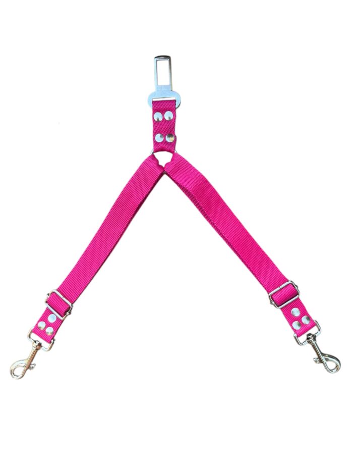 cinturon de seguridad doble fucsia