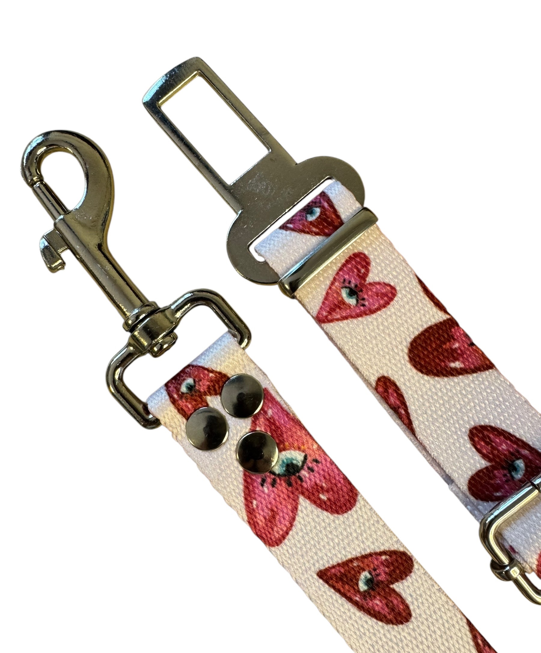 cinturon de seguridad sublimado corazones