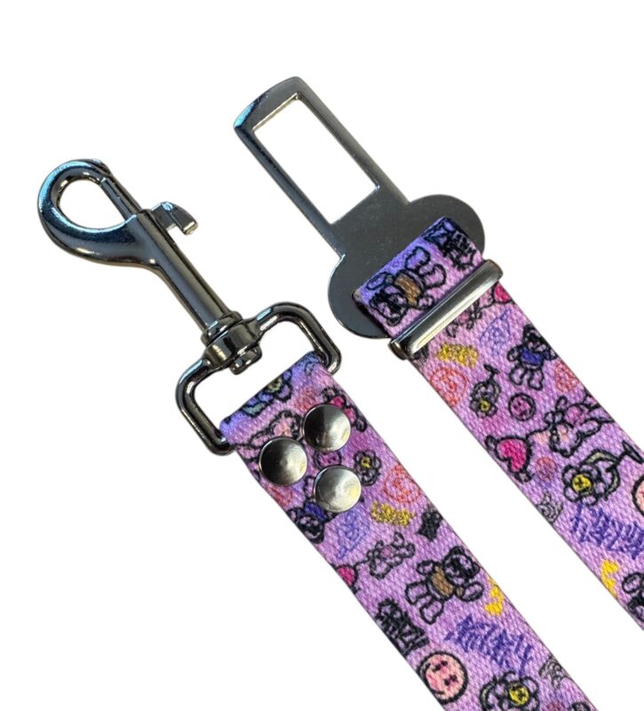 cinturon de seguridad grafitti rosa