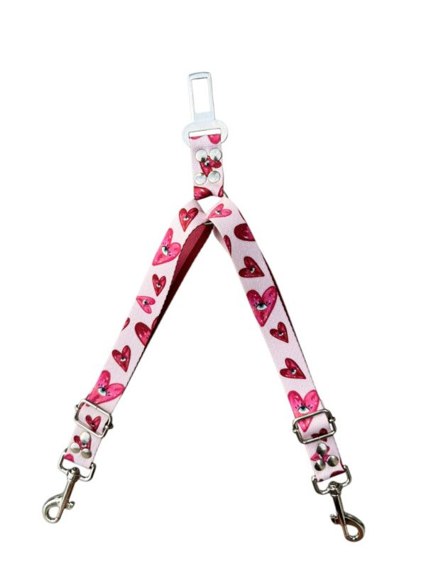 cinturon de seguridad doble corazones