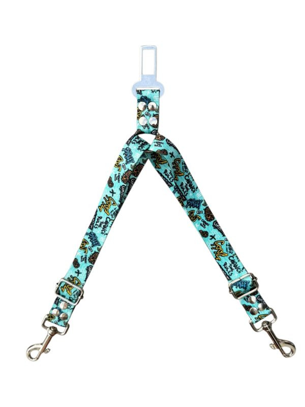 cinturon de seguridad doble grafitti celeste