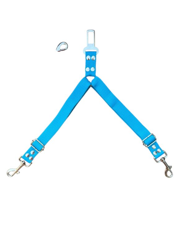 cinturon de seguridad doble celeste