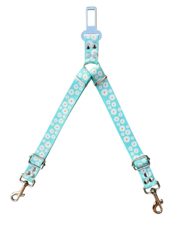 cinturon de seguridad doble margarita celeste