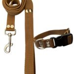 Conjunto Collar Regulable y Correa Marron