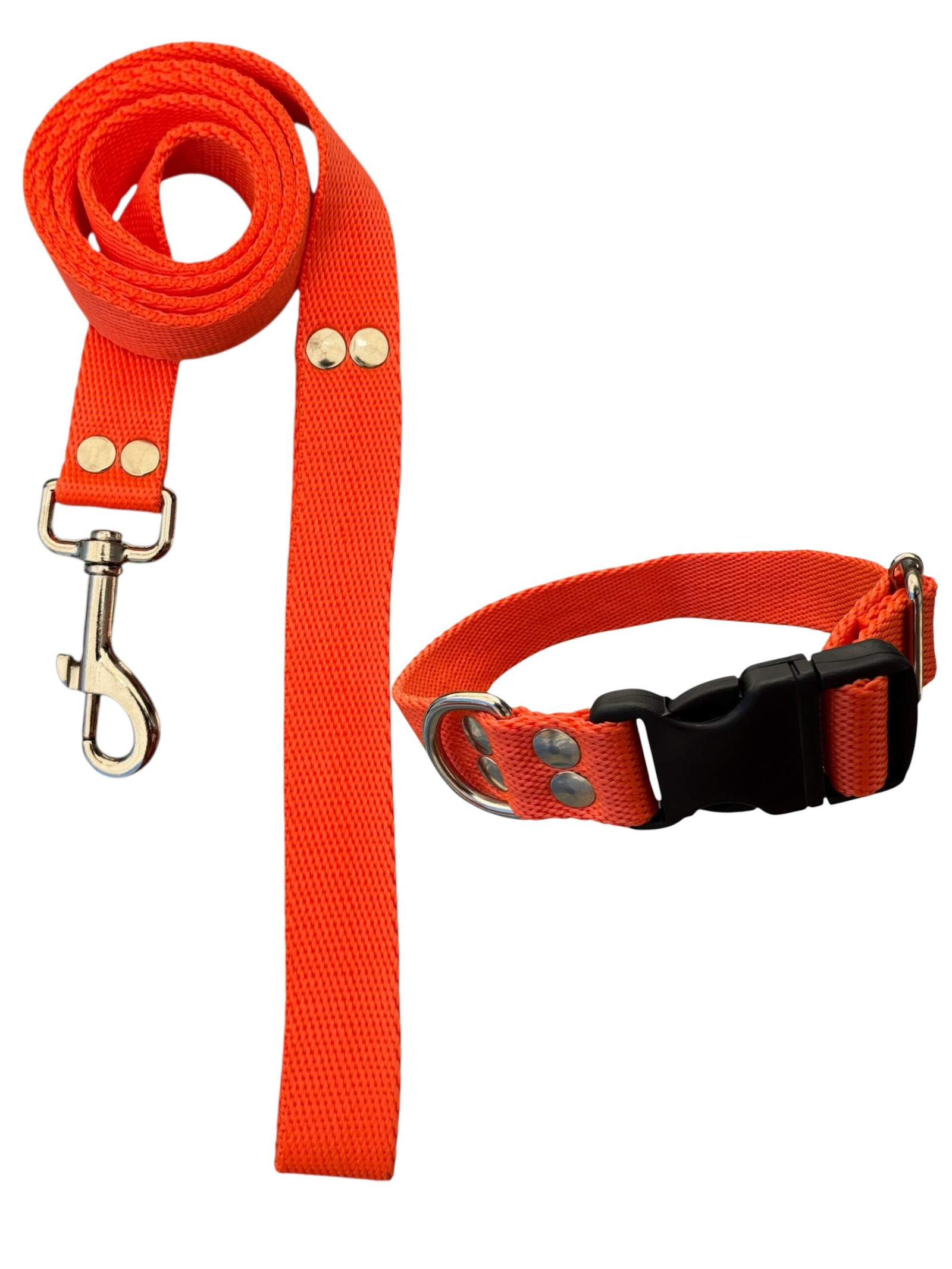 NARANJA Conjunto Collar Regulable y Correa Naranja - Imagen 1