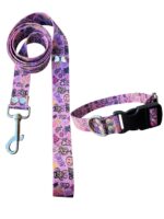 Collar Regulable Sublimado + Correa - Grafitti Rosa