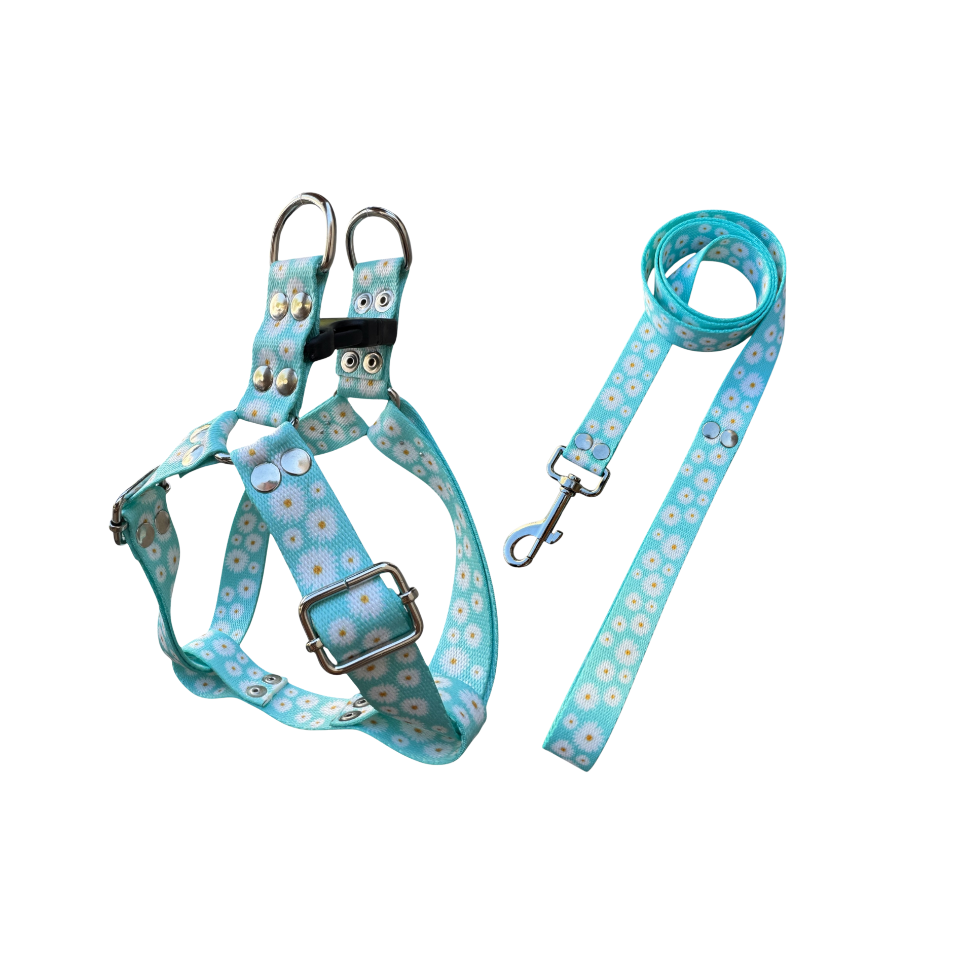 Pretal Y (18) (5) Conjunto Pretal Y Sublimado + Correa - Margarita Celeste - Imagen 1