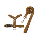 Conjunto Pretal H liso + Correa Lisa - Marron