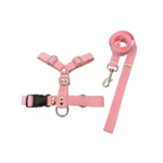 Conjunto Pretal H liso + Correa Lisa - Rosa